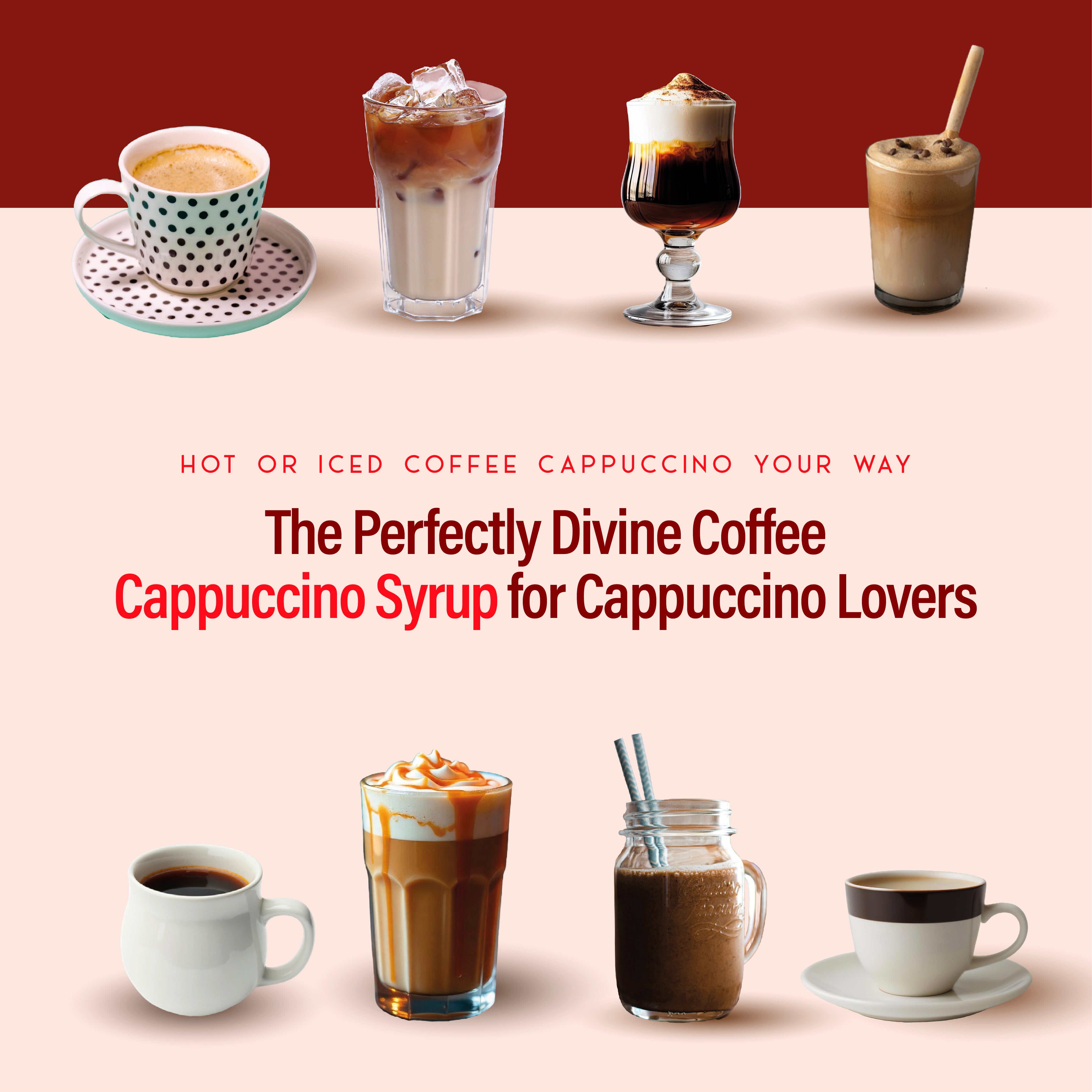 RIO Cappuccino Syrup, Barista-Grade Cappuccino Coffee Syrup for Lattes & Macchiatos, Flavoring for Hot & Iced Drinks, Non-GMO, 700ml RIO Cappuccino Syrup, Barista-Grade Cappuccino Coffee Syrup for Lattes & Macchiatos, Flavoring for Hot & Iced Drinks, Non-GMO, 700ml