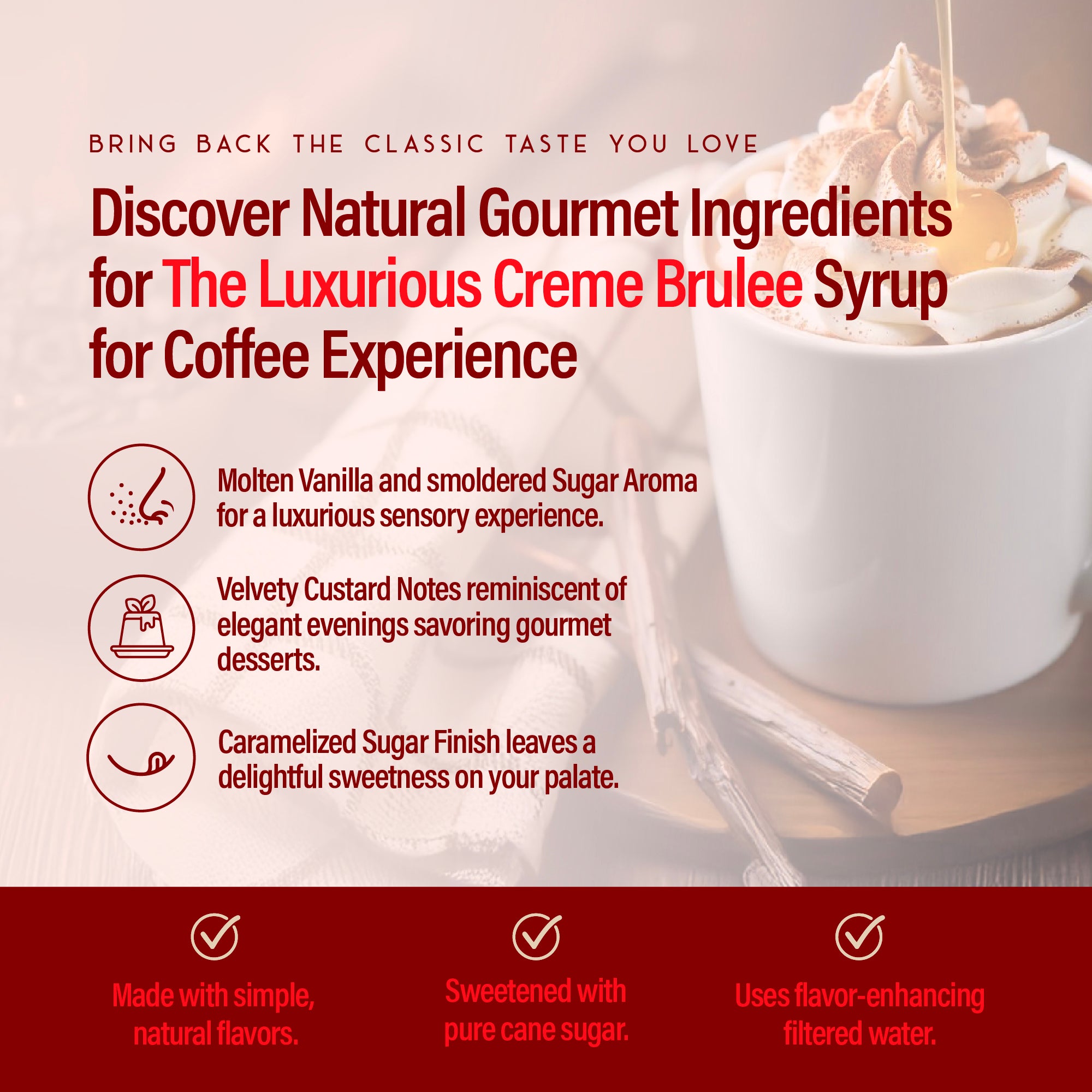 RIO Creme Brulee Syrup, Barista-Grade Creme Brulee Coffee Syrup for Lattes & Macchiatos, Flavoring for Hot & Iced Drinks, Non-GMO, 700ml RIO Creme Brulee Syrup, Barista-Grade Creme Brulee Coffee Syrup for Lattes & Macchiatos, Flavoring for Hot & Iced Drinks, Non-GMO, 700ml