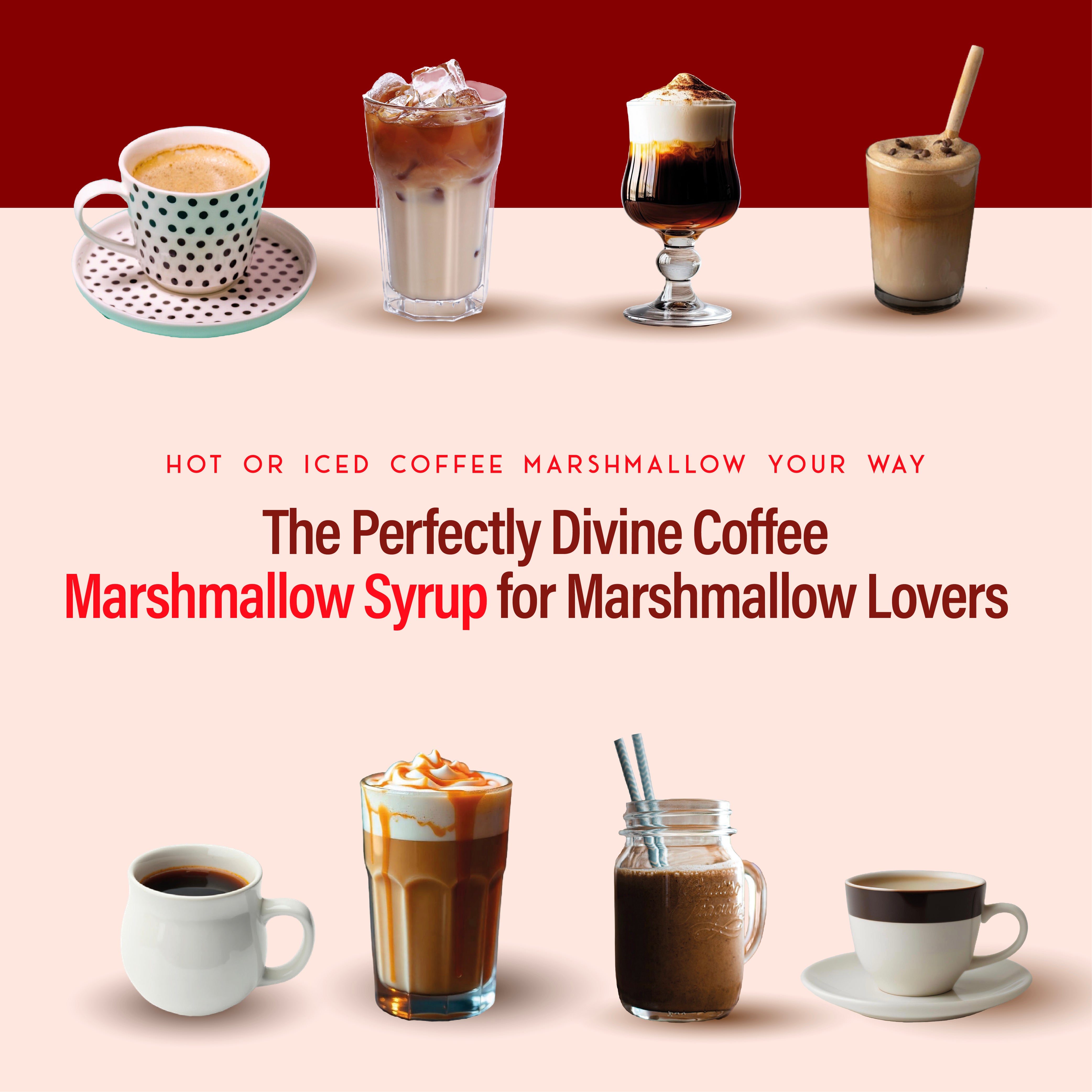 RIO Marshmallow Syrup For Coffee, Barista-Grade Marshmallow Coffee Syrup for Lattes & Macchiatos, Flavoring for Hot & Iced Drinks, Non-GMO, 700ml RIO Marshmallow Syrup For Coffee, Barista-Grade Marshmallow Coffee Syrup for Lattes & Macchiatos, Flavoring for Hot & Iced Drinks, Non-GMO, 700ml