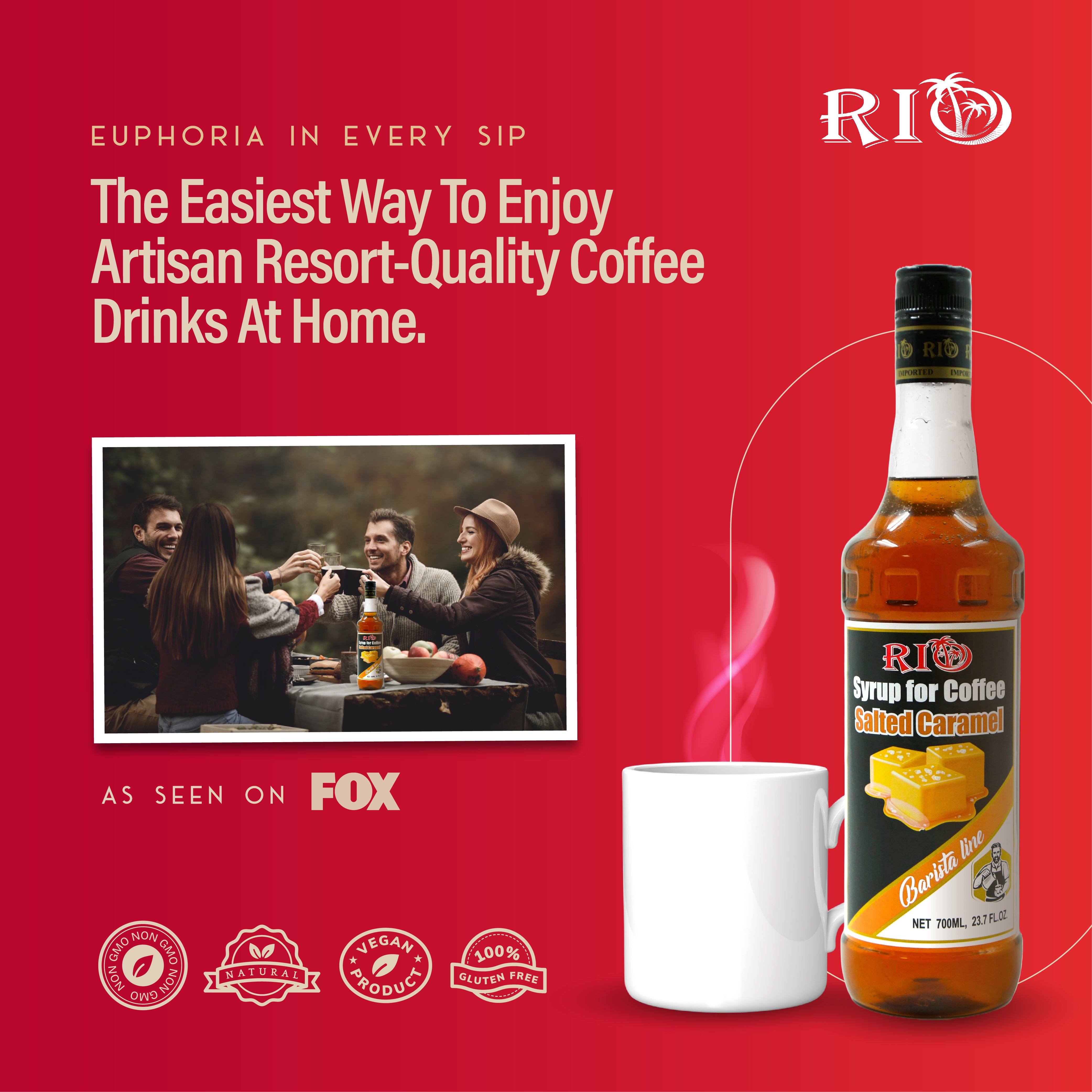 RIO Salted Caramel Cofee Syrup, Barista-Grade Salted Caramel For Cofee Perfect for Lattes & Macchiatos, For Hot & Iced Drinks, Non-GMO, 700ml RIO Salted Caramel Cofee Syrup, Barista-Grade Salted Caramel For Cofee Perfect for Lattes & Macchiatos, For Hot & Iced Drinks, Non-GMO, 700ml